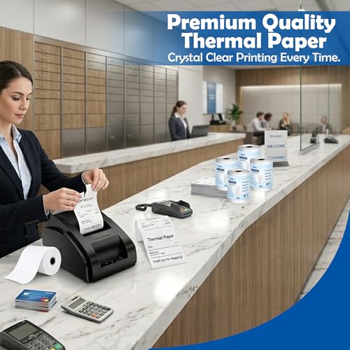 Image of MOREBLUE 3 Inch Thermal Printer Roll 79mm x 25 Meter (55 GSM) | Inkless Thermal Paper for POS Machines, Billing Machine, ATM & Receipt Printers Pack of 30