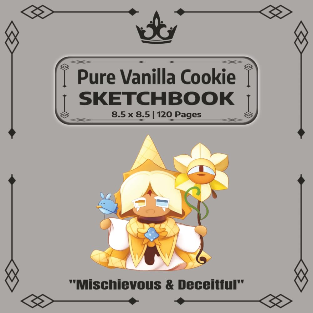 Pure Vanilla Cookie Sketchbook Grey: A Cute Square Sketchbook for