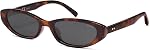 SOJOS Trendy Mince Y2k Lunettes de soleil polarisés pour l'œil de chat Femmes Hommes, 90s Petit rectangle ovale Sunnies SJ2664