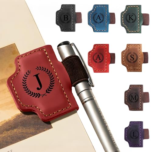 MOTEERLLU Custom Magnetic Bookmarks for Women Men Leather Book Marker Gifts for Book Lovers Readers Teachers Mom Personalized Initial Bookmark Holder Page Marker for Reading