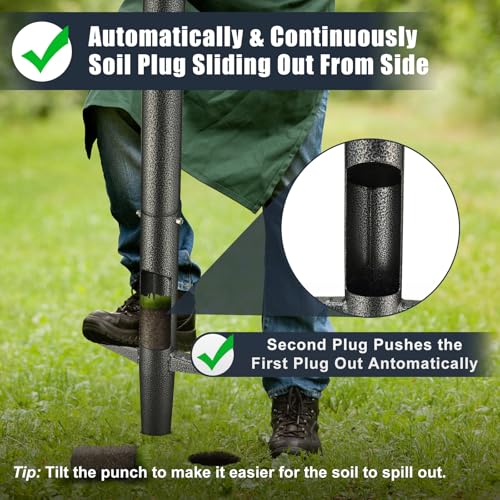 image for EUIJOIP Bulb Planter Tool, 33.5 inch Long Handle Garden Sod Plugger to