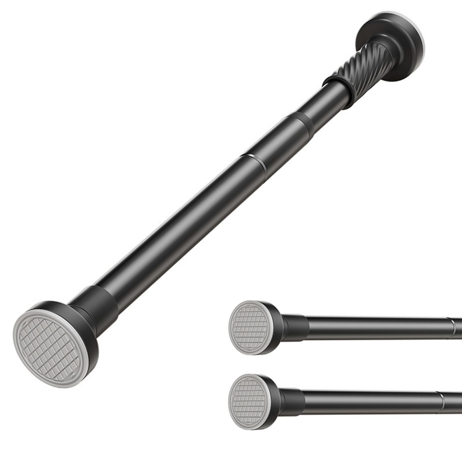WQPMNYG Adjustable Extendable Shower Curtain Rods 50280cm No DrillingPoles for Bathroom & Closet Easy Installation (Black 2.5m)