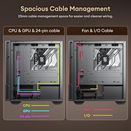 Okinos Oak Wood ATX PC Case, 4 x 120mm 3 Pin Non-PWM Case