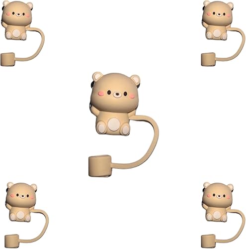 Miniatura 1 de Tapón antipolvo con popote para vaso Stanley de 30 y 40 onzas con asa. Tapa estereoscópica 3D. Adecuado para muchas ocasiones. (oso)