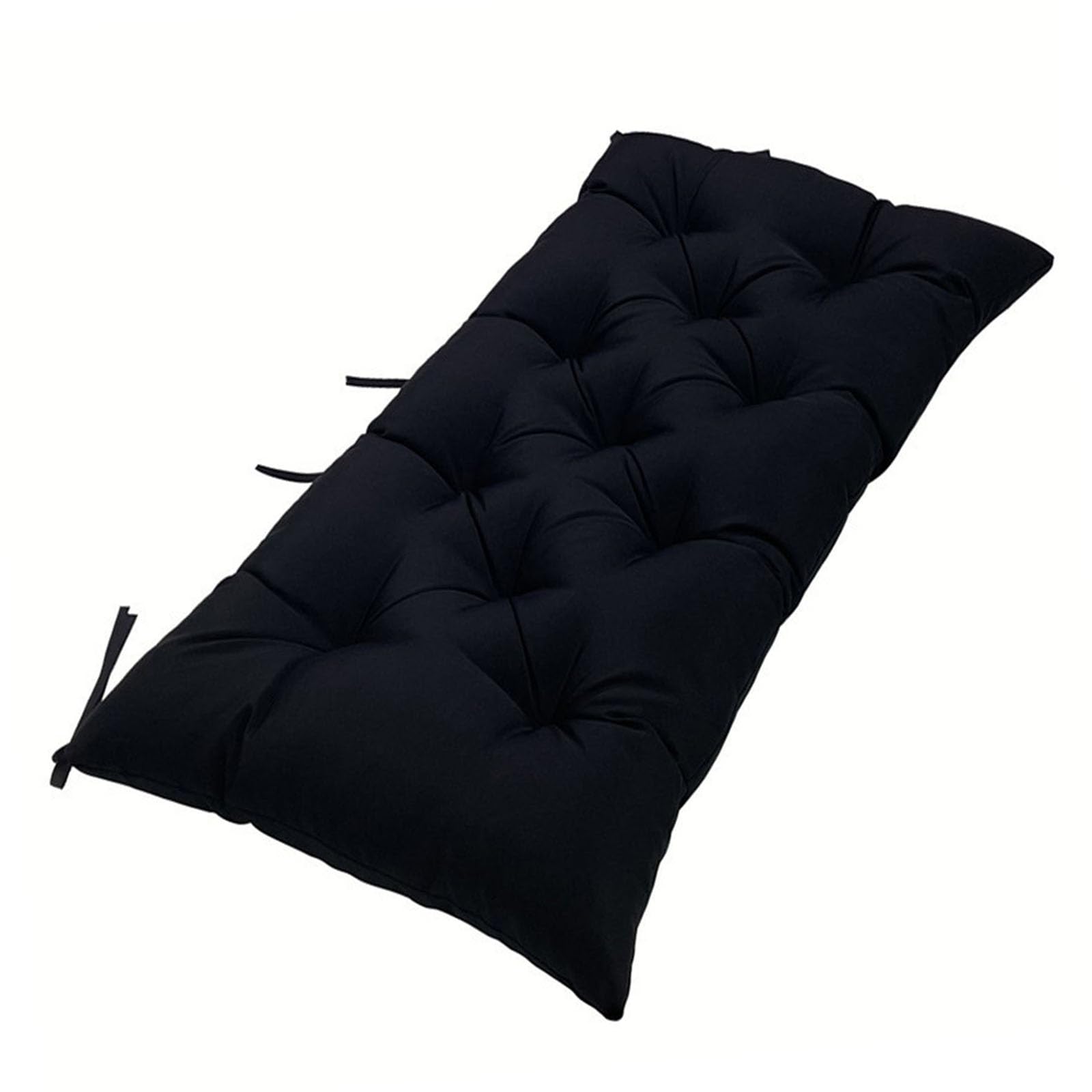 Coussin de banc de jardin imperméable noir 2-3 places avec attaches