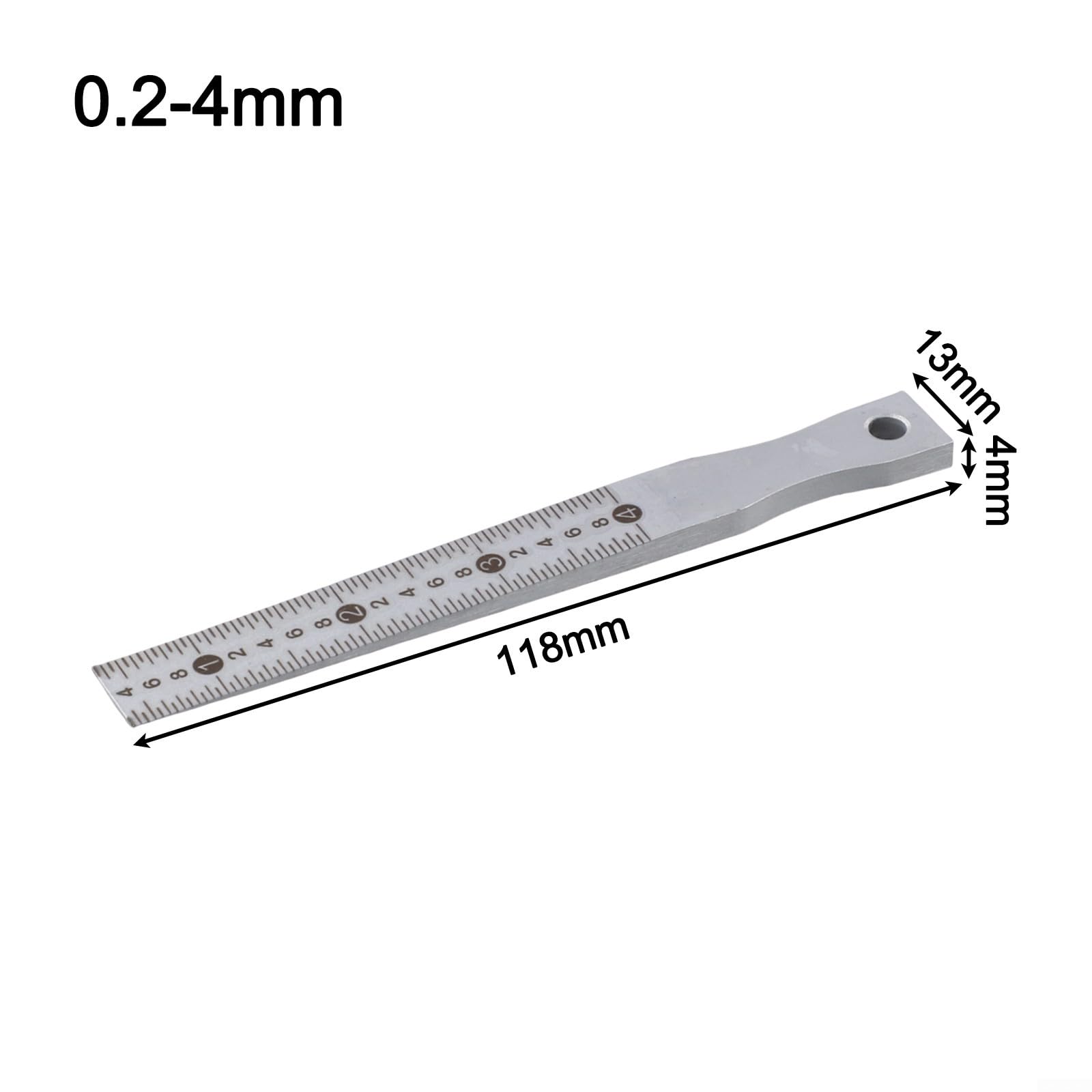 Jauge d'épaisseur de cale de soudure avec acier au carbone et placage chromé pour une mesure précise des espaces et des trous dans la construction et l'utilisation automobile (0,2-4 mm)