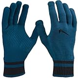 Nike Unisex Knit Tech & Grip Training Gloves 3.0 (1pair) – Touchscreen Compatible with Textured Grip Palm (Blue Force | Black (Stripe Cuff), Medium)