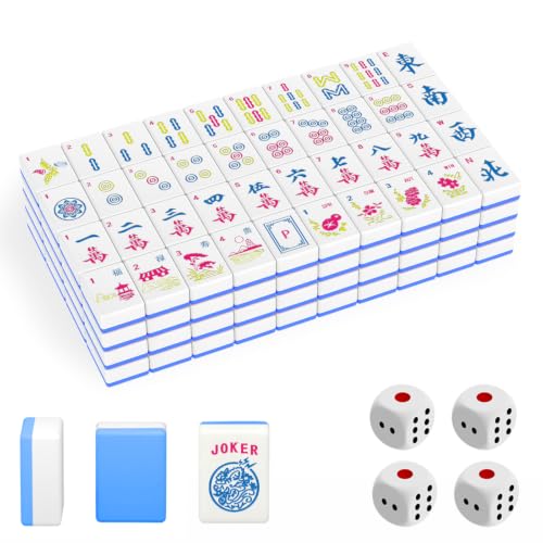 Set de Fichas de Mahjong Americano 1.2 pulgadas, 166 Fichas + 4 Dados