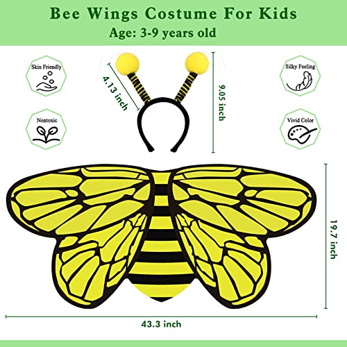 Disfraz infantil de abeja con alas y antenas para niños miniatura 7