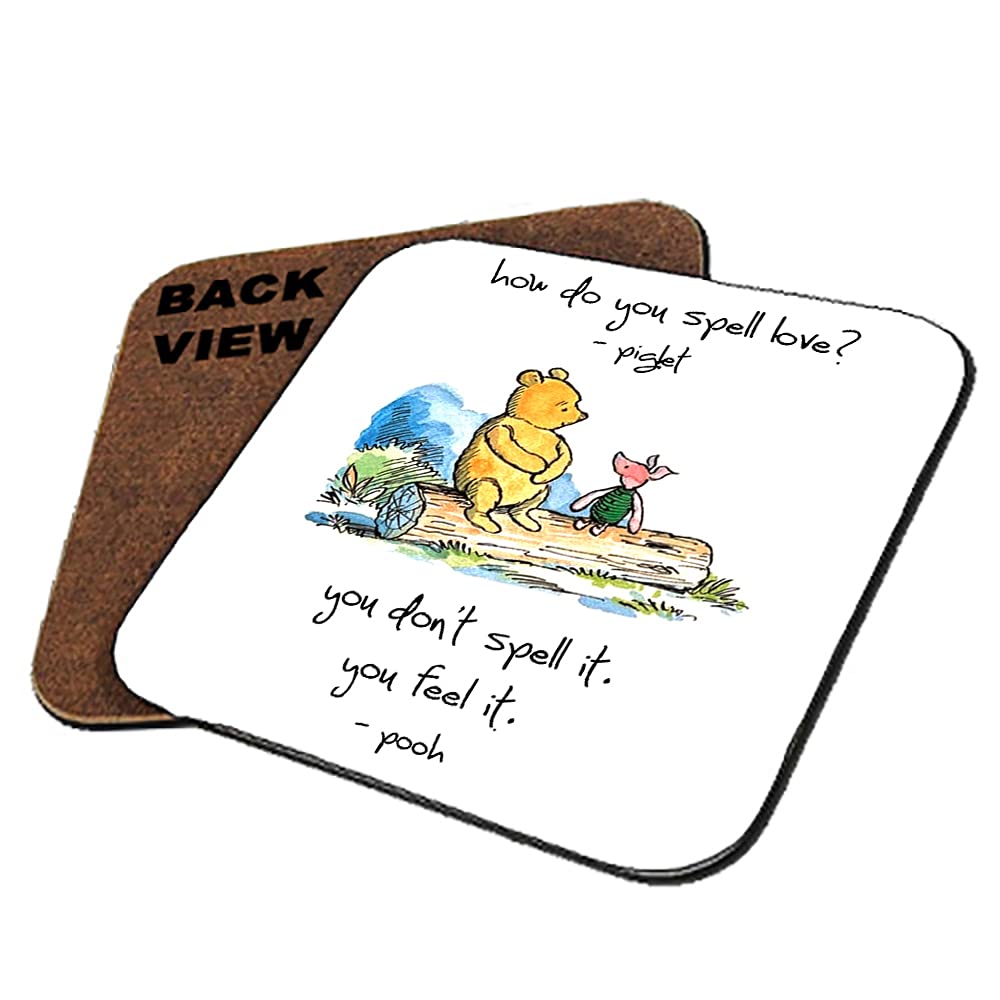 How Do You Spell Love? You Don't Spell It Quotes Birthday Coaster, Tableware, Drinks Coffee-Tea Coaster. (Square Coaster MDF)