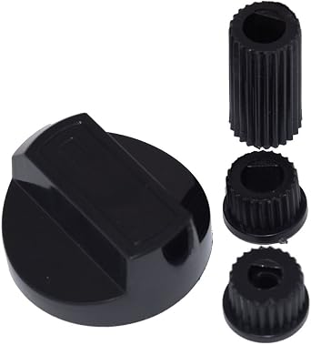 Ufixt Universal Cooker Control Knob | Black Oven & Grill Dial Replacement | Includes 3 Adaptors for All Spindle Sizes | Compatible with Hotpoint Indesit LG