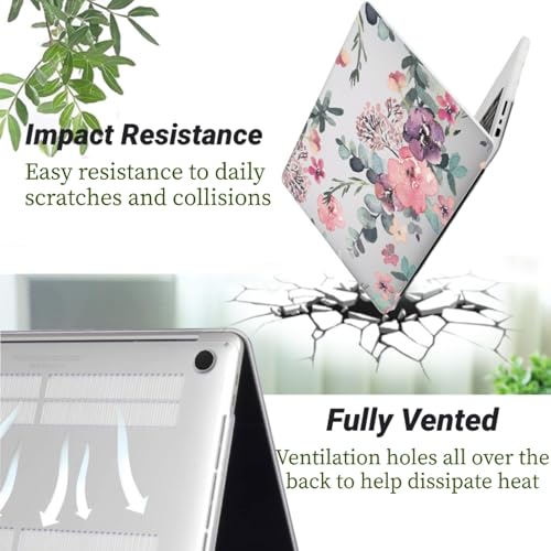 Carcasa MacBook Pro 14 de plástico rígido duradero con estampado botánico lila 4