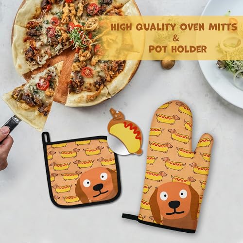 Hotdog Dachshund Pizza Cutter Wheel By YOBRO- Pizza Cutter,Pizza Slicer Stainless Steel,Funny Kitchen Accessories,gift for Dog Lovers,Creative Gifts,Cool Kitchen Gadgets for Family (Pizza Cutter Set)