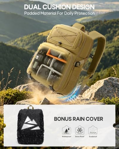 RAINSMORE Camera Backpack, DSLR/SLR/Mirrorless Tactical Camera Bag Cases - 1