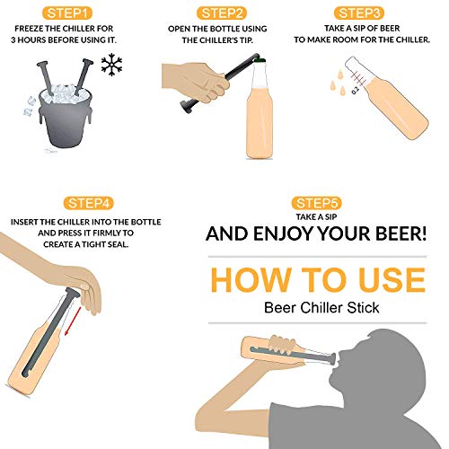 Kollea Beer Chiller Stick for Bottles, Unique Beer Gift for Men and boyfriend - Great Gift Ideas for Christmas, New Year, Thanksgiving, Father's Day, Valentine's Day, Birthday