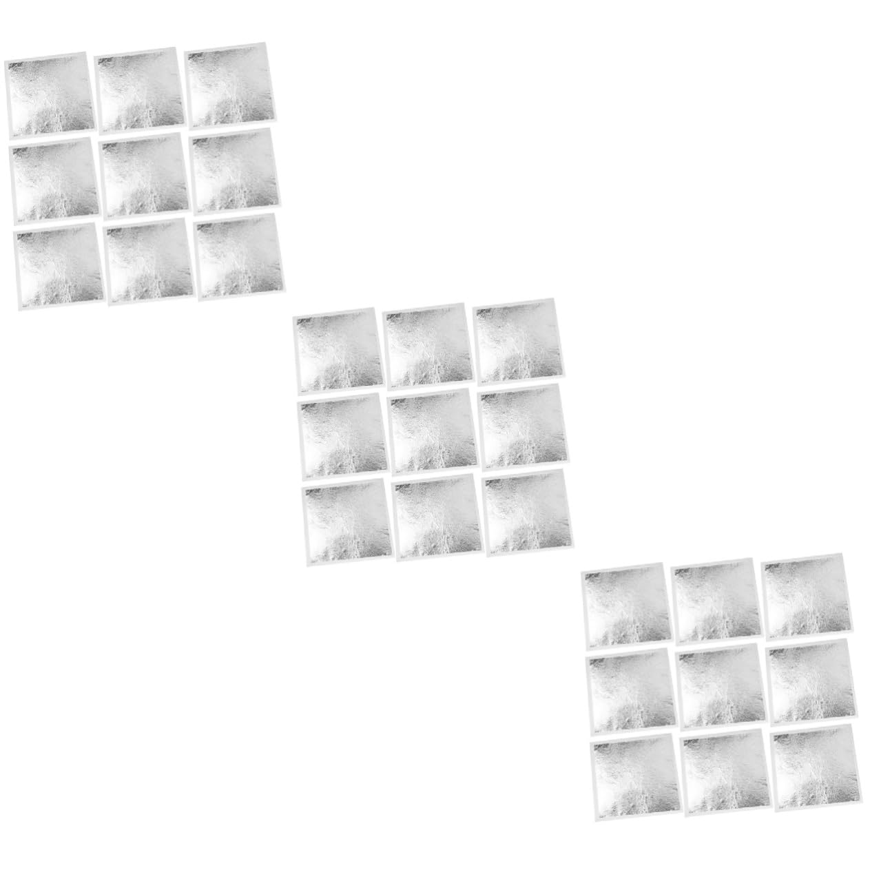 NUOBESTY 3 Sätze Silberfolie Vereiteln Vergoldung Nachahmung Artwork-Tool-Folie Wandverkleidung Wand Polsterung S Art Bettwäsche Folienblatt Bastelkunst Folie Silver 200 Stück * 3