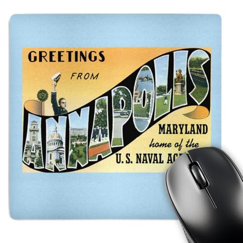 3dRose LLC 8 x 8 x 0.25 Inches Mouse Pad, Greetings from Annapolis Maryland Home of The Naval Academy - (mp_170080_1)