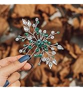 Flayem Braut Kristall Haarnadeln Hochzeit Grün Perlen Strass Braut Haarschmuck Schmuck für Damen ...