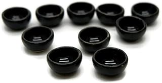 1shopforyou Black Round Bowls Dollhouse Miniatures Ceramic New 10x10 mm 10 pcs