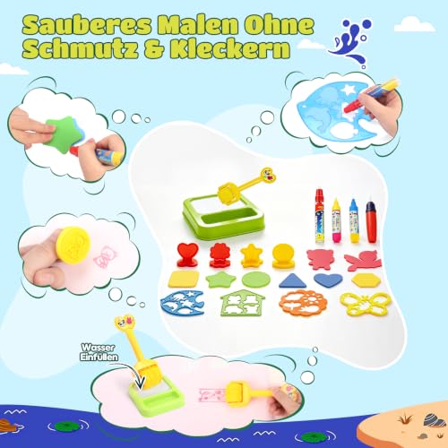 Wasser Malmatte Wiederverwendbar, Sensorik Spielzeug für Kinderspiele ab 3-5 Jahre, zum Spielen und Malen, Montessori Lernspielzeug… – Ansicht 4