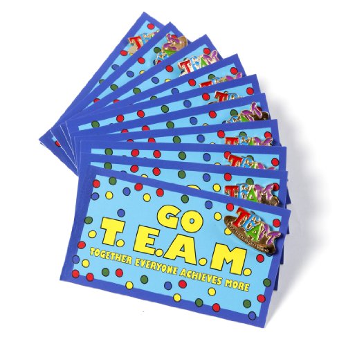 Trainers Warehouse Go T.E.A.M. cards and TEAM lapel pins (set of 10) | Promote Team Building - Great Giveaway For All Who Contributed to a Great Team Effort
