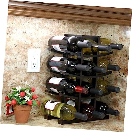 Soporte de botellas de vino de plástico negro 16.54x11.81x6.1 pulg miniatura 4