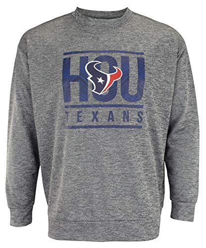 Zubaz NFL Houston Texans Men's Performance Lightweight French Terry Crew Neck Sweatshirt Size XLARGE