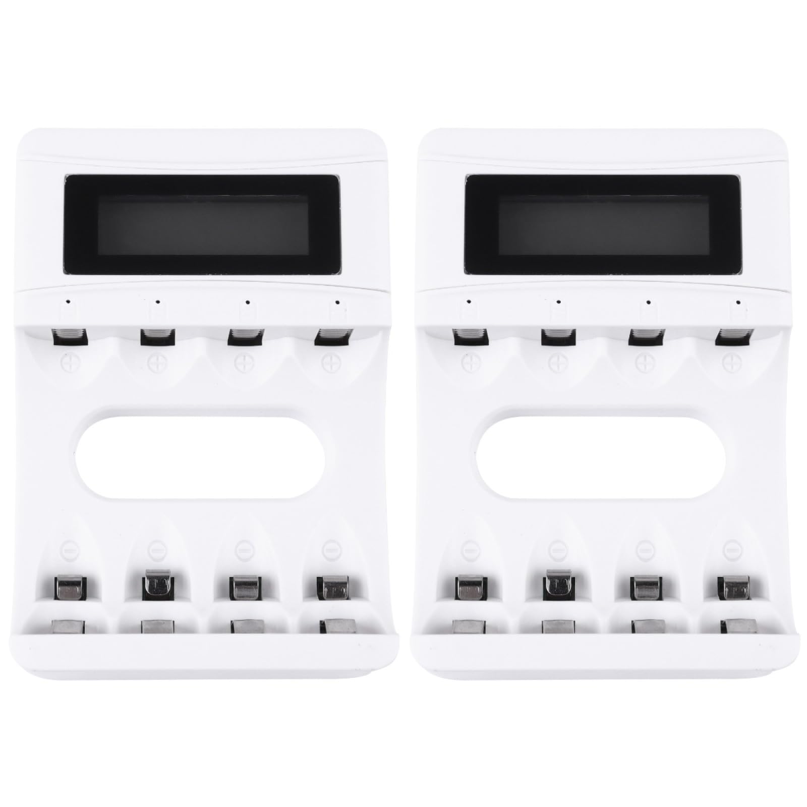 TEHAUX 2pezzi Caricatore Usb Lcd Slot Per Batterie Ricaricabili Con Protezione Da Sovraccarico e Display Integrato Compatibile Con Pile Stilo e Altre Batterie Ricaricabili