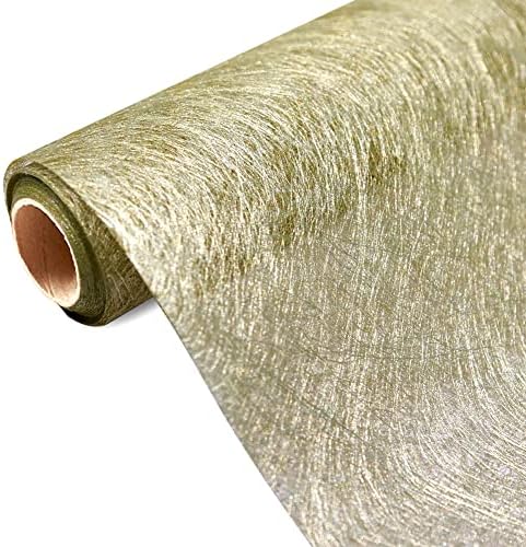 LOVECENTRAL Gold Table Runner, 10m Fiber Non-Woven Fabric Table Runner for Wedding Party Christmas Decor Flower Gift Wrapping Paper, 30cmx10m
