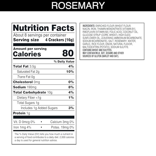 Carr's Crackers, Baked Snack Crackers, Party Snacks, Rosemary, 5oz Box (1 Box) - image 3