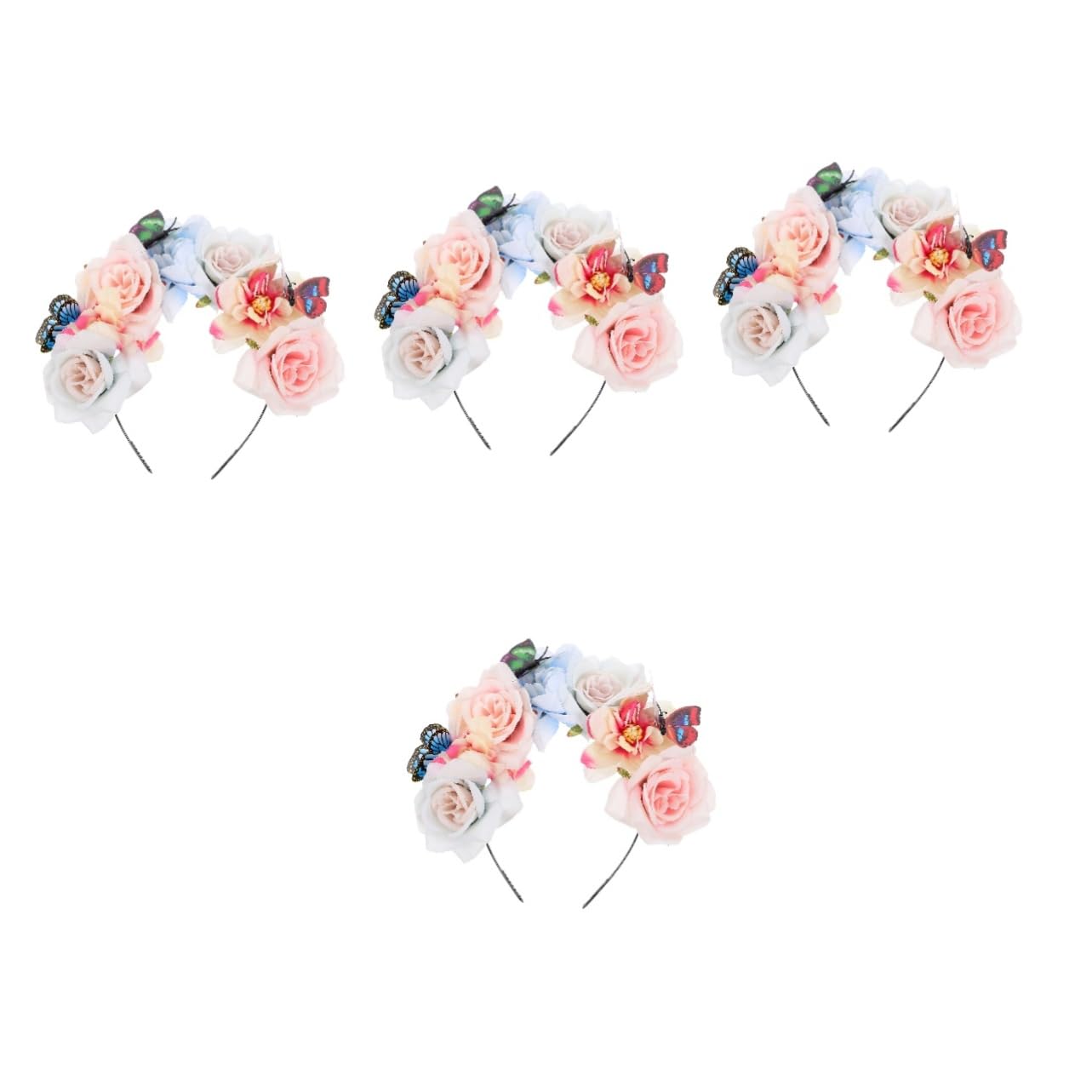 FOMIYES 4 Piezas Tocado De De Flores Decoración Accesorios Para El Cabello Diadema Accesorios De Para Mujer Tocado De Flores Accesorios Góticos Tela Rosas Venda