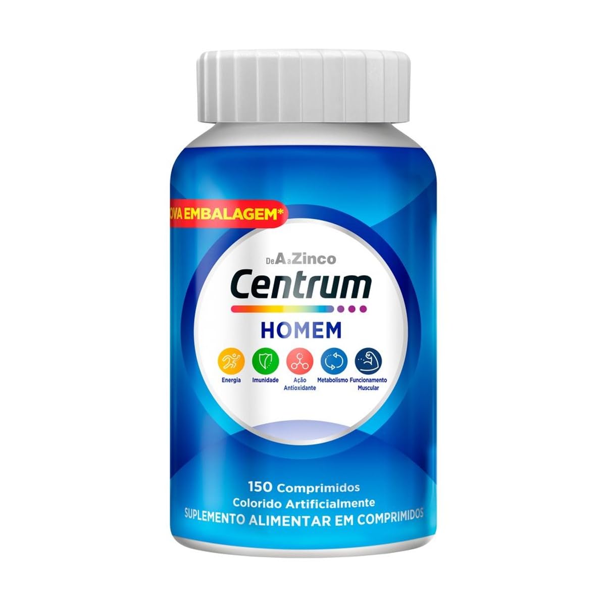 Centrum Homem Multivitaminico Diário com Magnésio, Vitamina D e Vitamina B12, 150 Comprimidos em promoção! Veja a oferta e mais achadinhos de Vitaminas & Suplementos 2 Hoje é o melhor dia para comprar Centrum Homem Multivitaminico Diário com Magnésio, Vitamina D e Vitamina B12, 150 Comprimidos com aquele preço maroto! Promoção! Aproveite a oferta! 2