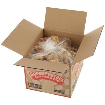 J&J Snack Foods SuperPretzel Soft Pretzel Bites, Fully Baked, 350 Count Bulk Case, 10g Each Perfect for Food Service