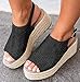 Imagen de Minetom Mujer Sandalias Verano Plataforma Cómodos Elegante Moda Chic Playa Romano Zapatos De Boca De Pescado Negro 37 EU