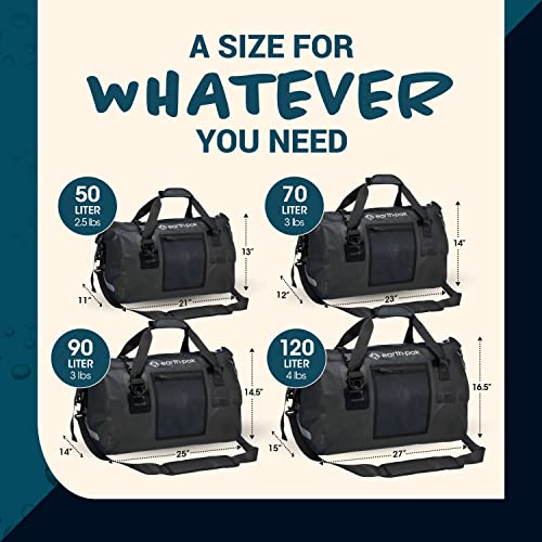 Earth Pak Waterproof Duffel Bag - Perfect For Any Kind Of Travel, Lightweight, 50L / 70L / 90L / 120L Sizes - Large Storage Space, Durable Straps And Handles, Heavy Duty Material To Keep Your Gear Dry #TOP6