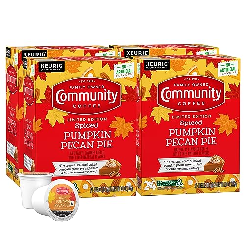 Image of Community Coffee K-Cup Coffee Pods, Spiced Pumpkin Pecan Pie, Naturally Flavored Coffee for Keurig Coffee Makers, 100% Arabica, Limited Edition, 24 Count (Pack of 4)