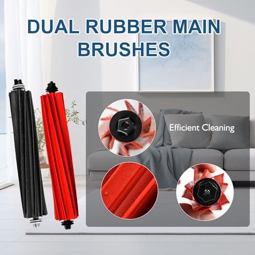 Image of Q5 Max+ Replacement Parts for Roborock Q5 Max+,Q5 DuoRoller+, Q8 Max+ /Q8 Max,Q5 Pro+ /Q5 Pro Vacuum Cleaner,1 set Main Brush,2 HEPA Filters,4 Side Brushes,4 Dust Bags