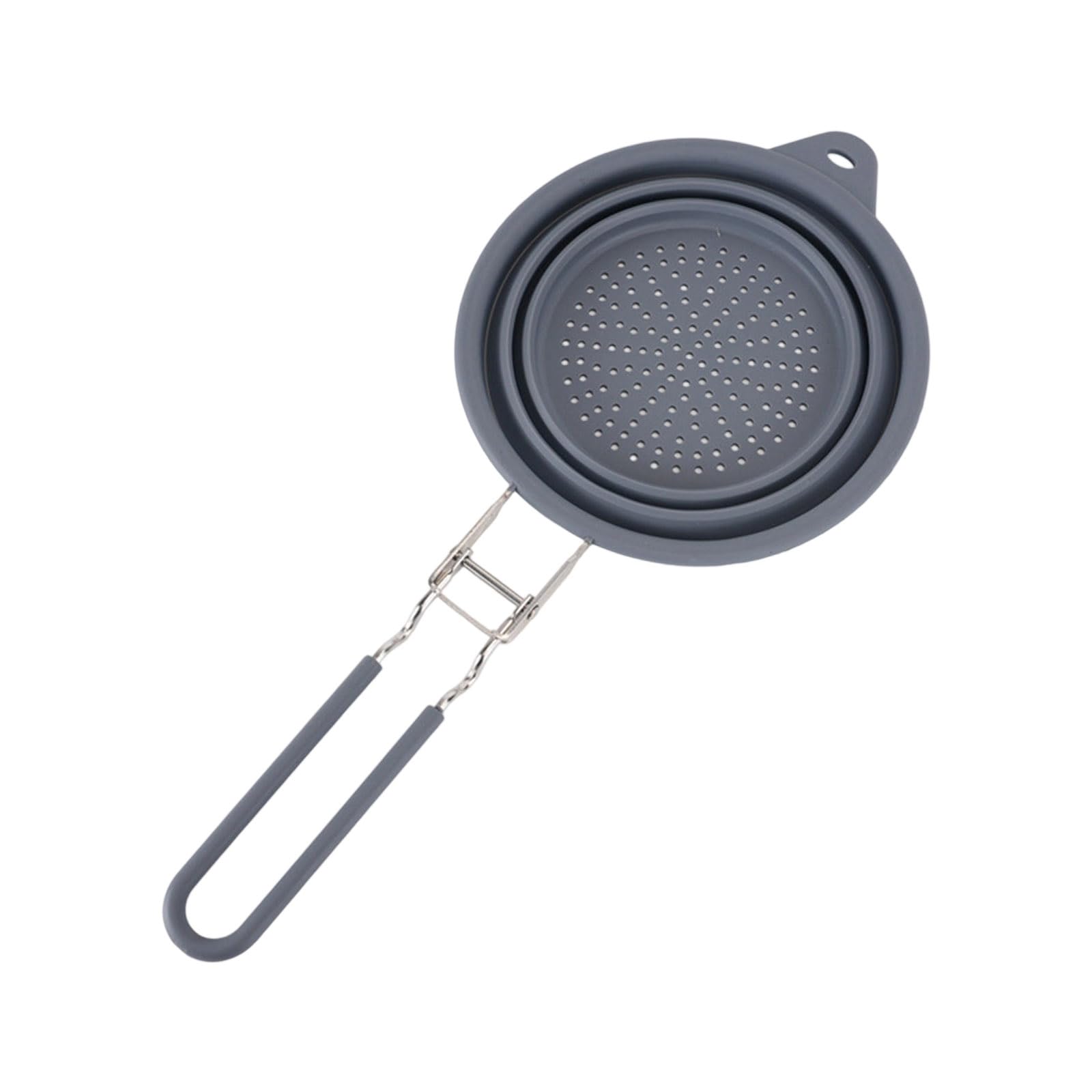 Whoasyst Perforated Silicone Colander Strainer Witth Handle Sieves Sifters for Kitchen Food Pastas Noodles Spaghettis Vegetable Perforated Silicone Colander Strainer