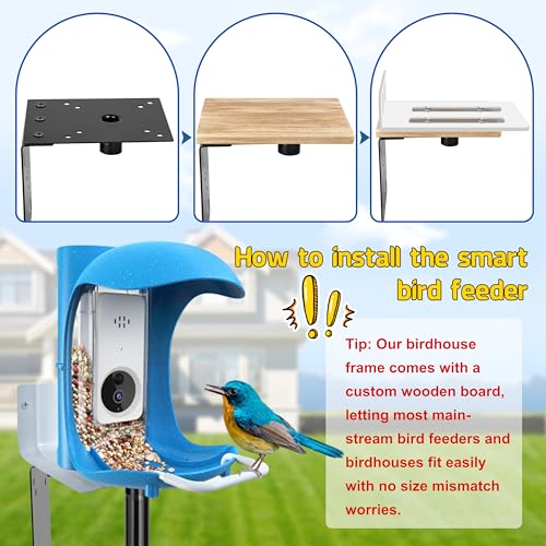 Ottsuls Bird Feeder Pole, 109 Inch Heavy Duty Bird House Pole Kit for Outdoors, with 5-Prong Base Feeding Station for Wild Birds Watching, Adjustable Feeder Stand (House Not Included) - Image 3