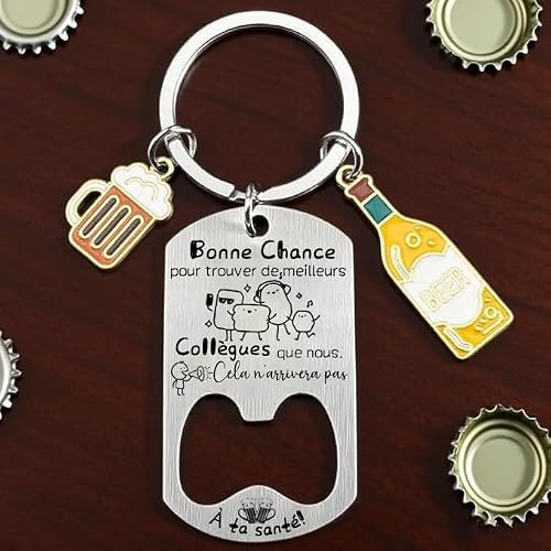 YZLPLP Cadeau Collègue Porte Clef Cadeau depart Collègue de travail homme Retraite Homme Original porte clef collegue au top collègue de travail humoristique (1) – vue 3