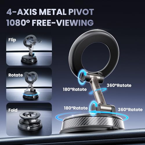 Image of 360 Adjustable Magnetic Phone Holder for ,iPhone 17 Pro Max, 16, 15, 14, 13, 12, Air Plus & More | Ideal for Cars, Kitchens, Bedrooms, Gyms & Other Locations | Secure, Versatile & Convenient