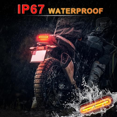 Image of iFunyLED Motorcylce LED Dual Color Tail Light,12V-80V Super Bright for Turn Signal Brake Driving light, Fits for ATV Scooter Bike Truck Trailer and Golf Car (Pack of 1)