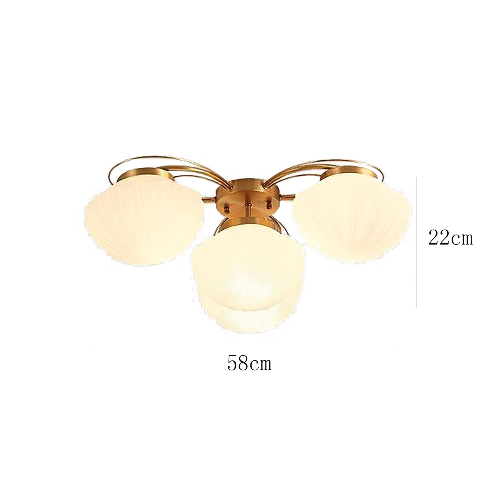 Lampa do sypialni, nowoczesny żyrandol z 6 światłami, lampa sufitowa w stylu połowy wieku, nowoczesna oprawa do sypialni i salonu - złoto 70x22cm, armatura domowa