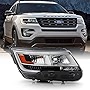 ACANII - For 2016-2018 Ford Explorer Limited|XLT|Platinum w/o Full LED Chrome Bezel LED Headlight - Passenger, w/o Logo