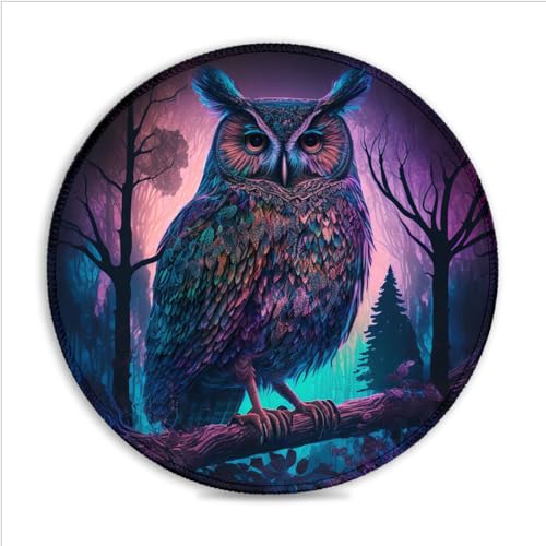LJSPTU Tapis de Souris Hibou Nuit Portable 30x30cm Matériaux durables Portable dans Un Design Moderne et Frais Suivi zéro Retard Bords Cousus antidérapants...