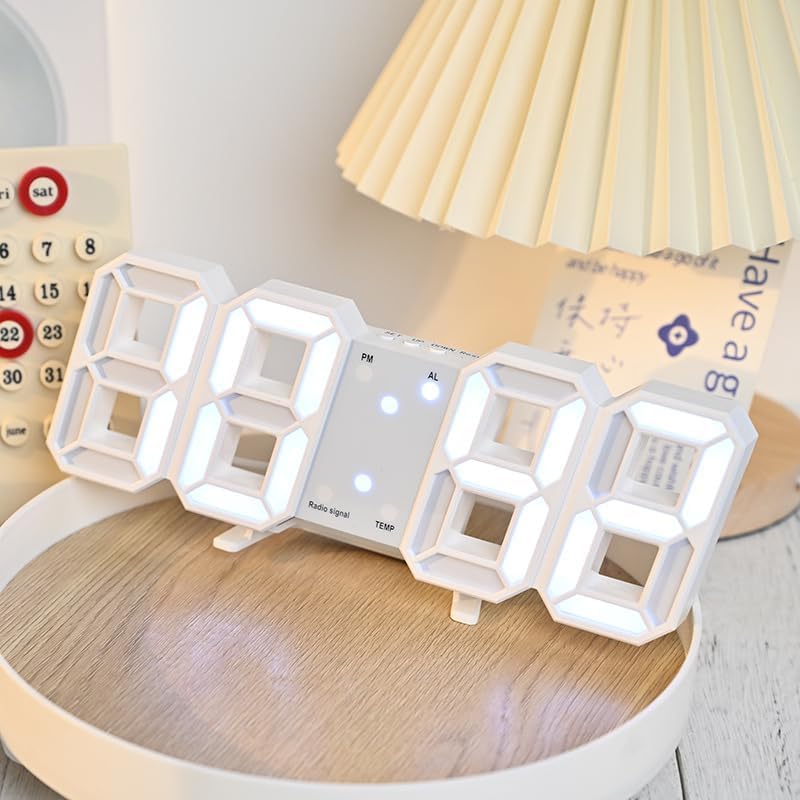 LED 電波時計 デジタル時計、部屋おしゃれインテリア、3Dディスプレイ、多機能…