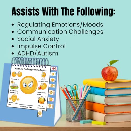 Thought-Spot I Know What to Do Flipbook Emotions Chart for Kids Autism Learning Materials Feelings Chart to Identify Feelings and Make Positive Choices Emotions Wheel Calm Down Corner Supplies - Image 5