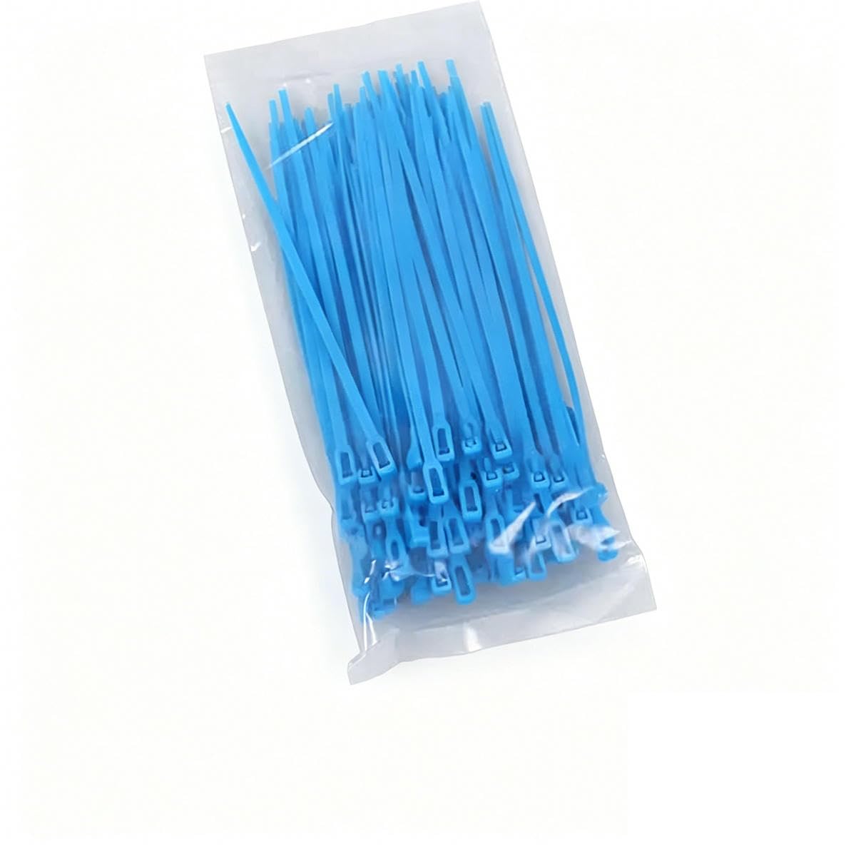 100Pcs Reusable Nylon Cable Ties, Removable Lock Loop, Recyclable, Mixed Colours, Black & White-100pcs Blue-4x150mm