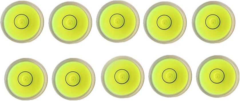 10pcs Bubble Spirit Level Degree Mark, 12x6mm Mini Circular Bubble Level Inclinometers Use for Tripod Phonograph Turntable