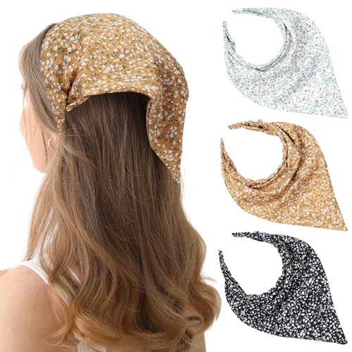 SECRET AROMA Bandeau foulard floral pour cheveux, style bohème, bandana pour femme, triangle, foulard vintage, accessoires cheveux